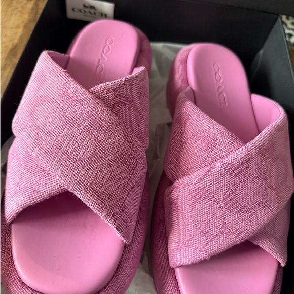 Coach Women's Vibrant Pink Sandals - Picture 2 of 11
